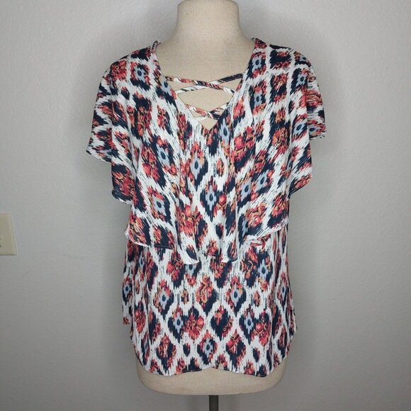 EST 1946 Womens Blouse Medium Sleeveless Top Multi Color - Picture 1 of 15